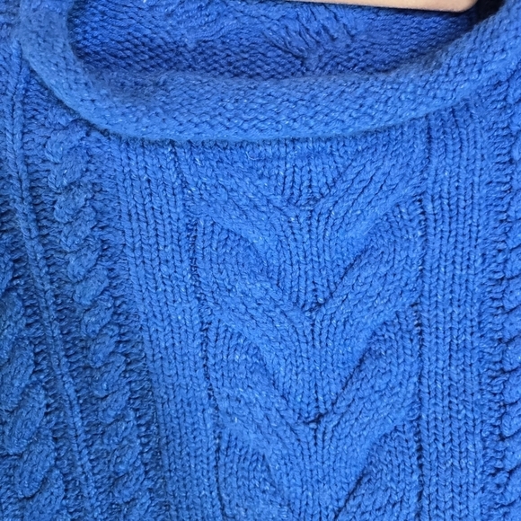 Anthropologie Pilcro blue cable knit rolled mock pullover sweater - Picture 7 of 11